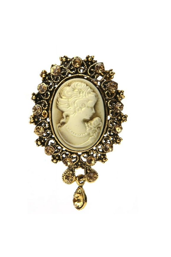 E Lady Vintage Cameo Victorian Style Wedding Party Women Pendant Brooch Pin