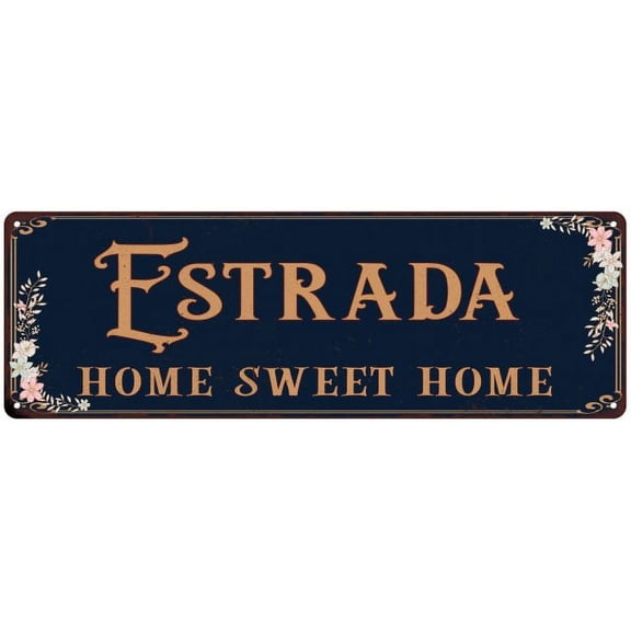 ESTRADA Home Sweet Home Victorian Look 6x18 Metal Sign 106180046682