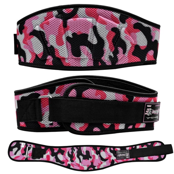 ESTREMO Weightlifting Belt - Ideal Back Support Belt for Men and Women - 6 Inches Wide Powerlifting Belt for Squats, Deadlifts, & More – Made of High Performance Neoprene - Camo-PINK