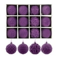 thumbnail image 1 of ESULOMP 12 Pcs Velvet Christmas Balls, Flocked Christmas Tree Ball Ornaments, Balls Xmas Decorative Hanging Ornaments Christmas Tree Decoration (Purple,2.36 inch), 1 of 9