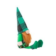 ESULOMP 1PC St. Patrick's Day Green Hat Doll Faceless Elderly Irish Festival Ornaments 6.3x4.7x8.7in