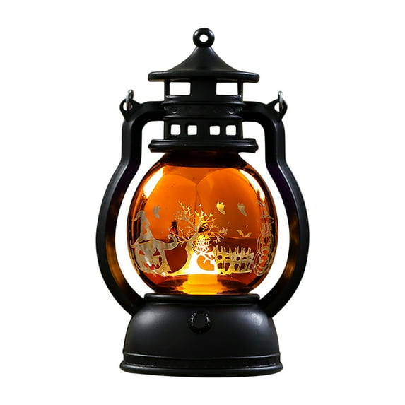 ESULOMP 2PC Halloween LED Lantern Lights, Small Vintage Decorative Candle Lanterns, Halloween Decorations Wind Lights LED Electronic Candle Lights, Indoors Halloween Bars Terrifying Hanging Lanterns