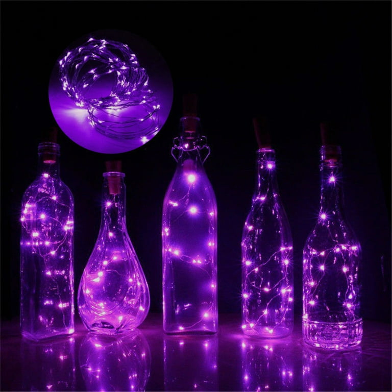 ESULOMP 3.3FT 10 LED Wine Bottle Lights with Cork Shape Battery Operated LED Cork Shape Silver Wire Colorful Fairy Mini String Lights for DIY Party Decor Wedding Party Romantic Walmart