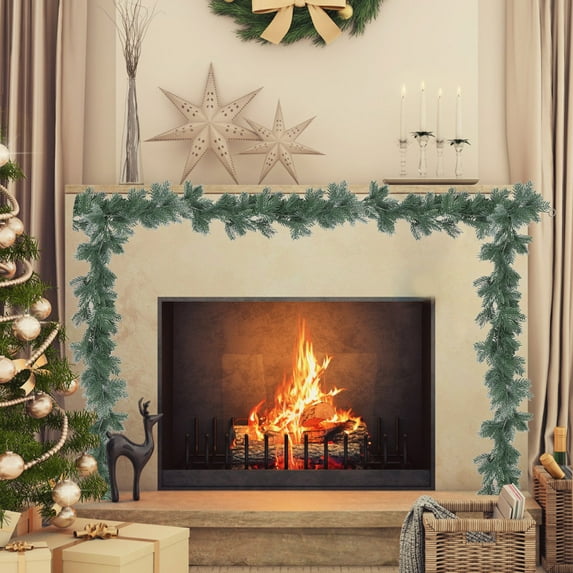 ESULOMP 5.9Ft Real Touch Norfolk Pine Garland, 71" Christmas Garland for Mantle, Faux Cedar Garland Realistic, Garlands for Decoration Christmas, Christmas Greenery Garland, Staircase Garland