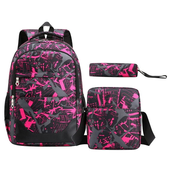 ESULOMP Backpack High School Backpack Three Sets Of Leisure Large Capacity Outdoor Travel Backpack