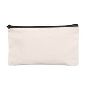 ESULOMP Blank Canvas ZIpper Pouch for DIY CraftCanvas Makeup Bags with Colored ZIpper in Canvas CosmetIc Bag MultI-Purpose Travel Bags Pen PencIl Case 7.1 x 4.3 Inches