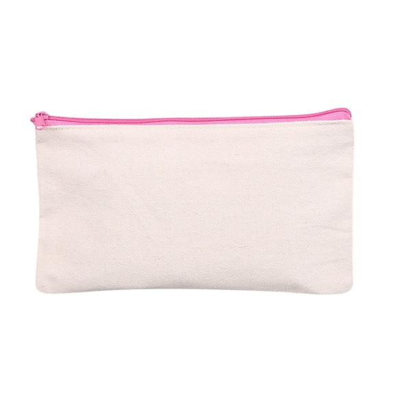 ESULOMP Blank Canvas ZIpper Pouch for DIY CraftCanvas Makeup Bags with Colored ZIpper in Canvas CosmetIc Bag MultI-Purpose Travel Bags Pen PencIl Case 8.3 x 4.7 Inches