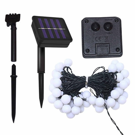 ESULOMP Camping Atmosphere Frosted Ball Small Round Ball Light String Solar Light String Light Festival Outdoor Courtyard Decoration Colorful Light