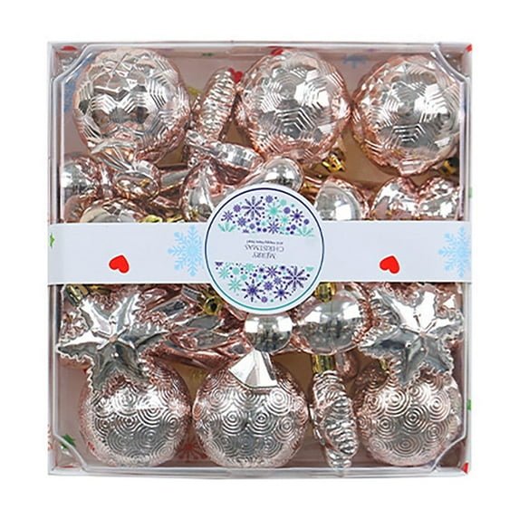 ESULOMP Christmas Balls Ornaments, 28Pcs Xmas Tree Decorations, 50mm/1.97" Shatterproof Christmas Tree Ornaments Hanging Ball for Holiday Wedding Party Decoration