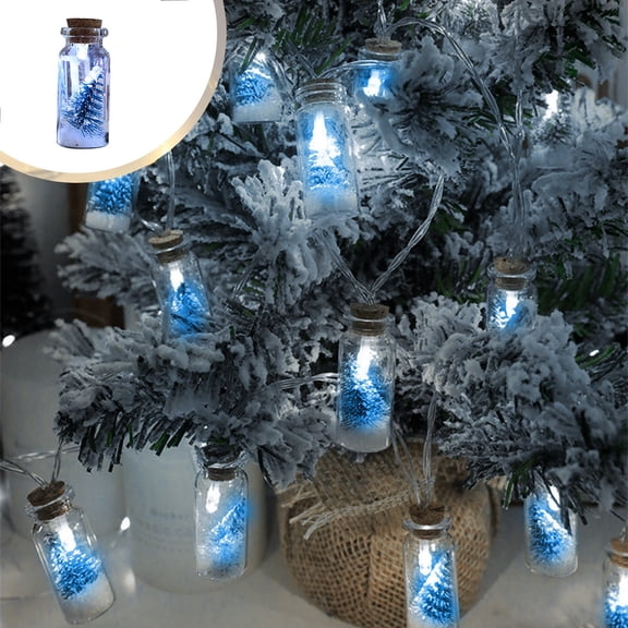 ESULOMP Christmas Lights Outdoor/Indoor, Christmas Tree Lights String LED Glass Wishing Bottle Drift Bottle Colourful Lights Christmas Battery Box Decoration Lights