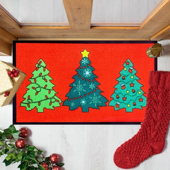 ESULOMP Christmas Rug, Christmas Door Mat Outdoor, Christmas Front Door Mat Christmas Doormat, Christmas Welcome Mats Outdoor, Christmas Outdoor Front Door Mat (16x24IN)