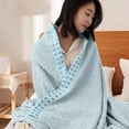 thumbnail image 1 of ESULOMP Cooling Blanket for Hot Sleepers, 59"x79" Breathable Summer Blanket, Cooling Thin Blankets for Night Sweats, Lightweight Double Sides Cooling Blankets, Light Blue, 1 of 1