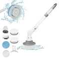 thumbnail image 1 of ESULOMP Electric Spin Scrubbers, Spin Scrubbers with 6 Replaceable Brush Heads and Adjust Extension Handle,Power Cleaning Brush for Bathroom Floor Tile(White) 16 x 3.93 x 5.7 inches, 1 of 8