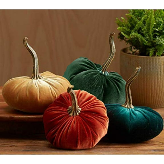 ESULOMP Halloween Decorations Thanksgivings Pumpkins 1 pc Velvet Pumpkins Decor Super Soft Stuffed with Exquisite