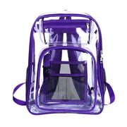 ESULOMP Heavy Duty Clear Backpack with Large Laptop Compartment,Plastic Bookbags for School,Stadium,Security,Sporting