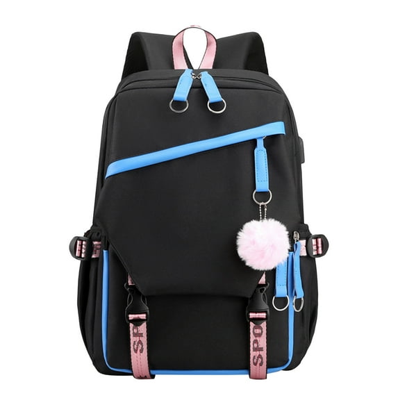 ESULOMP High-value Computer Backpack USB Charging Interface Middle School Student Schoolbag Large-capacity Backpack