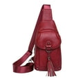 thumbnail image 1 of ESULOMP One Shoulder Crossbody Bag Leather Large Capacity Multi Compartment Women Bag, 1 of 2