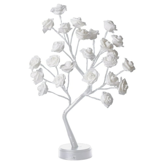 ESULOMP Rose Flower Table Tree Light 24 LEDs Desk Top Bonsai Lighted Tree Battery Operated USB Plug Powered Tree Table Lamp Rose Flower Desk Tree Lamp for Home Party We 4.7x4.7x19.6in