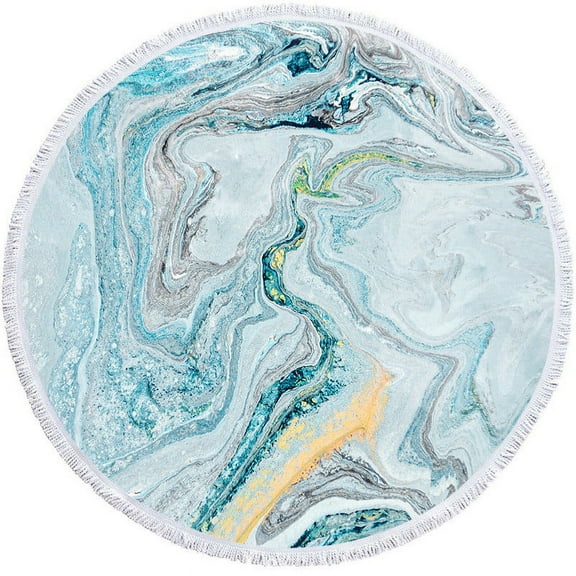 ESULOMP Round Printed Beach Towel Microfiber Shawl Beach Towel Beach Mat