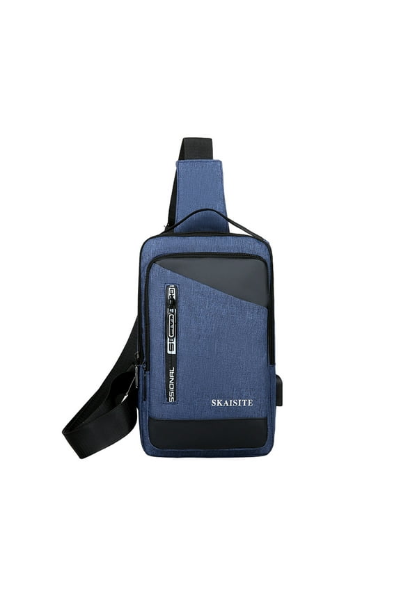 Shoulder Strap Bag Messenger Backpack with USB Hole Shoulder Strap Backpack Hiking Backpack Multipurpose Messenger Chest Bag