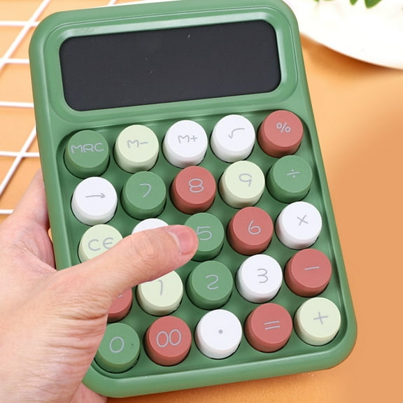 ESULOMP Standard Function Basic Calculator, Digits Desktop Calculator with Large LCD Display and Sensitive Button, Desktop Calculator for Office, Home, School (Green)