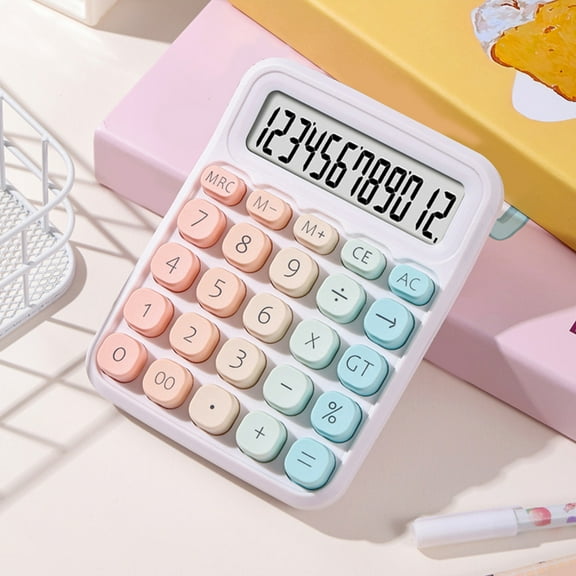 ESULOMP Standard Function Basic Calculator, Digits Desktop Calculator with Large LCD Display and Sensitive Button, Desktop Calculator for Office, Home, School (Multicolor)