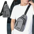 thumbnail image 1 of ESULOMP Strap Bag Crossbody Backpacks with USB Hole with Headphone Hole Strap Backpacks Hiking Backpacks Multipurpose Crossbody Chest Bag Black, 1 of 6