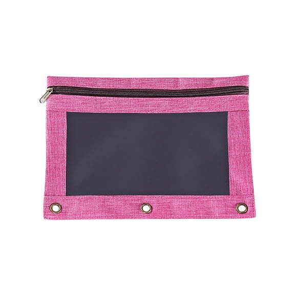 ESULOMP Three-hole PencIl Case SIngle ZIpper Transparent PVC Document Storage Bag Detachable Folder Large CapacIty PencIl Case 9.8 x 7.1 Inches