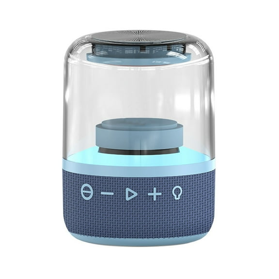 ESULOMP Transparent Colorful Light Effect Luminous Bluetooth Speaker Wireless Glazed Computer Audio Desktop Ornaments Ambient Light Audio