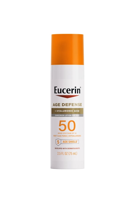 Sun Age Defense Face Sunscreen Lotion SPF 50 with Hyaluronic Acid, 2.5 fl oz