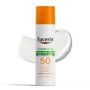 Eucerin Sun Clear Skin Face Sunscreen Lotion SPF 50, Lightweight, Non-Comedogenic, 2.5 fl oz