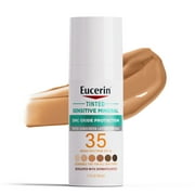 Eucerin Sun Tinted Sensitive Mineral Face Sunscreen Lotion SPF 35, Blendable, 1.7 fl oz