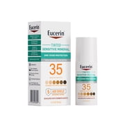 Eucerin Sun Sensitive Mineral Tinted Face Sunscreen Lotion with Zinc Oxide, SPF 35, 1.7 fl oz