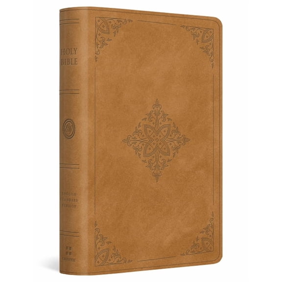ESV Large Print Bible (Trutone, Nubuck Caramel, Fleur-De-Lis Design), (Hardcover)