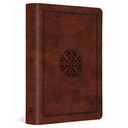 ESV Large Print Compact Bible, Red Letter Trutone, Brown, Mosaic Cross Design, Hardcover