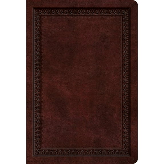 ESV Large Print Compact Bible (Trutone, Mahogany, Border Design), (Hardcover)
