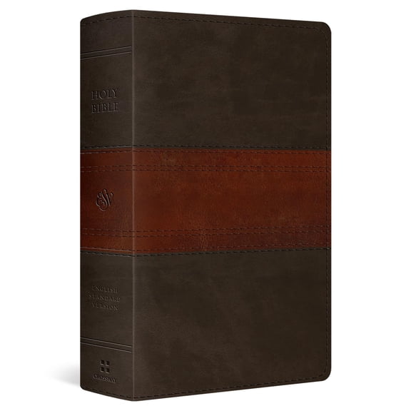ESV Large Print Personal Size Bible, Red Letter, Thumb Indexed (Trutone, Forest/Tan, Trail Design), (Hardcover)