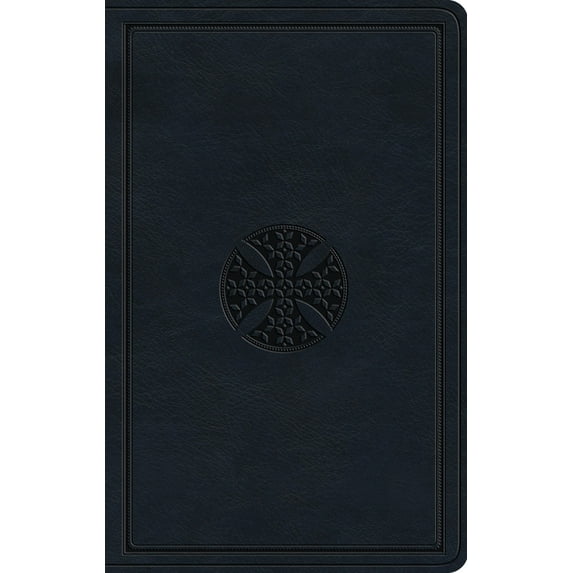 ESV Large Print Value Thinline Bible (Trutone, Navy, Mosaic Cross Design), (Hardcover)
