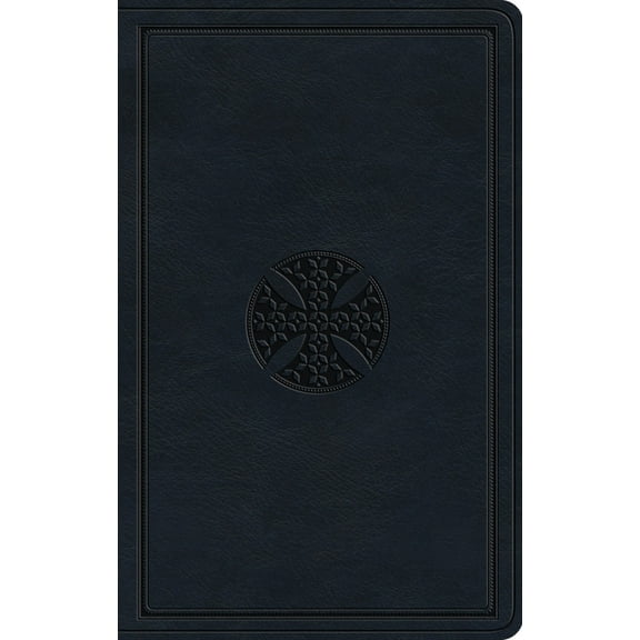 ESV Large Print Value Thinline Bible (Trutone, Navy, Mosaic Cross Design) (Large Print) (Hardcover)