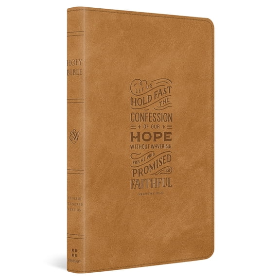 ESV Thinline Bible, Red Letter (Trutone, Nubuck Caramel, Hebrews 10:23 Design), (Hardcover)