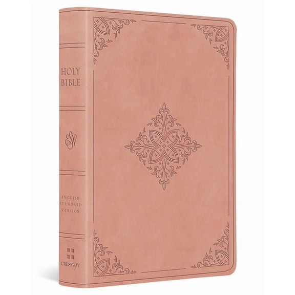 ESV Value Large Print Compact Bible (Trutone, Blush Rose, Fleur-De-Lis Design), (Hardcover)