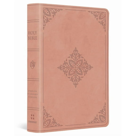 ESV Value Large Print Compact Bible (Trutone, Blush Rose, Fleur-De-Lis Design), (Hardcover)