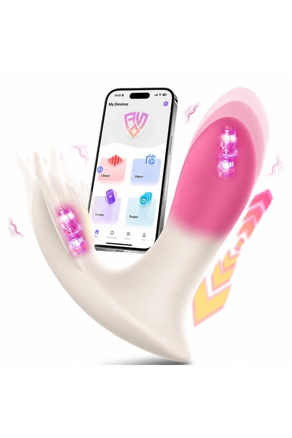 Remote Control Thrusting Vibrator APP Wearable Female Sex Toys, Bluetooth Adult Toy with 3 Thrusting 9 Vibrating Modes for Women Pleasure, Waterproof Vibrating G Spot Panty for Couples