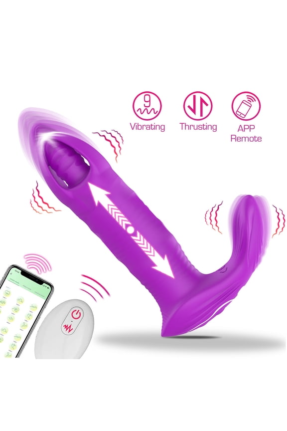 Remote Control Thrusting Vibrator APP Wearable Female Sex Toys, Bluetooth Adult Toy with 3 Thrusting 9 Vibrating Modes for Women Pleasure, Vibrating Panty for Couples