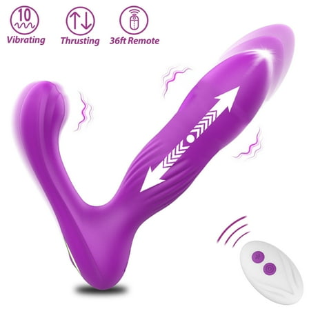 ESVOW Remote Control Vibrator Wearable Thrusting Sex Toys, Clitoral G-Spot Stimulator with 10 Vibrating & Telescopic Modes, Vibrating Panty Vibrators Adult Toy for Women Pleasure Couples Sexual Game