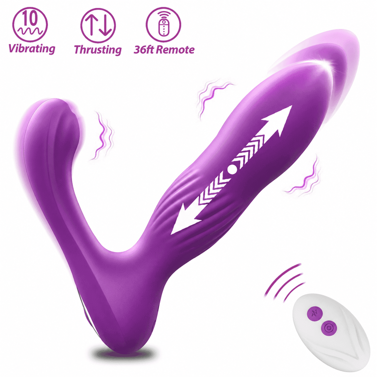 ESVOW Remote Control Vibrator Wearable Thrusting Sex Toys, Clitoral G-Spot Stimulator with 10 Vibrating & Telescopic Modes, Vibrating Panty Vibrators Adult Toy for Women Pleasure Couples Sexual Game