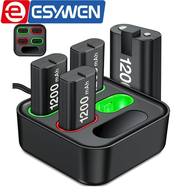 ESYWEN Charger for Xbox Rechargeable Battery Pack, 4 X 1200mAh Xbox One