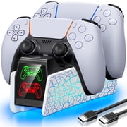 PS5 Controller Charger, ESYWEN PS5 Accessories,Charging Station for PlayStation 5 Controller with LED Indicator,White