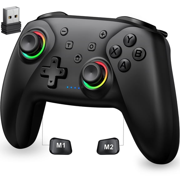 Wireless Pro Controller for Nintendo Switch/Switch 2/PC, ESYWEN Pro Controller for Android/iOS/Steam with Hall Joystick, Hall Trigger, Ambient Lighting