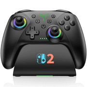 Switch 2 Controller,ESYWEN Switch 2 Pro Controller for Switch/OLED/Lite with Charging Dock, Hall Effect Joysticks & Triggers, Turbo, Macro